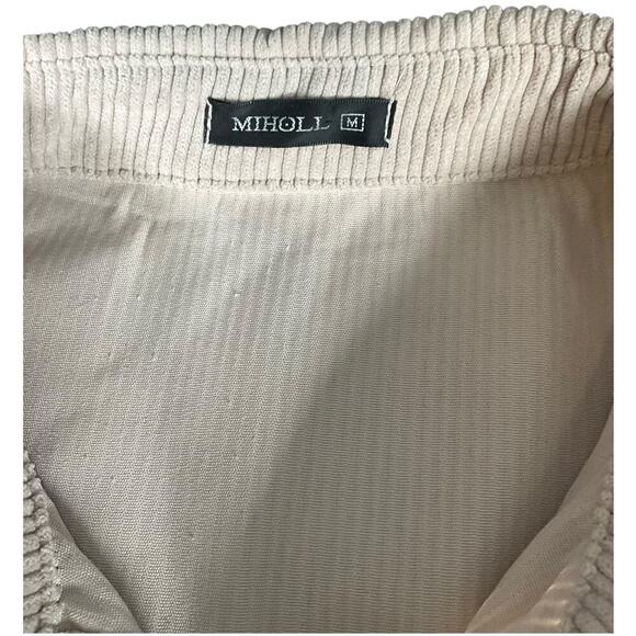 MIHOLL Corduroy Cream Color Oversized Shirt Shacket Women's Medium Button Down - Picture 7 of 11